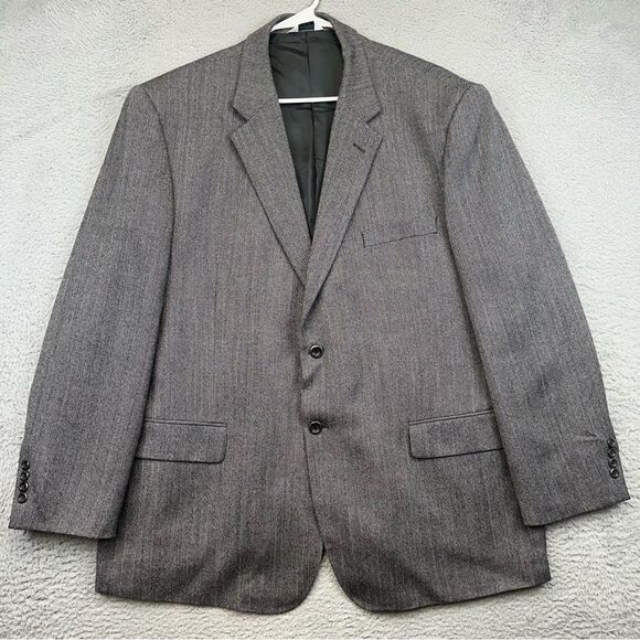 Joseph Feiss Blazer Mens‎ 50R Gray Lambs Wool 2 Button Business Casual Office - Picture 1 of 16